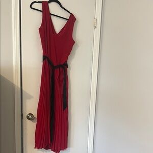 White House Black Market Red Dress with Black Accent NWT